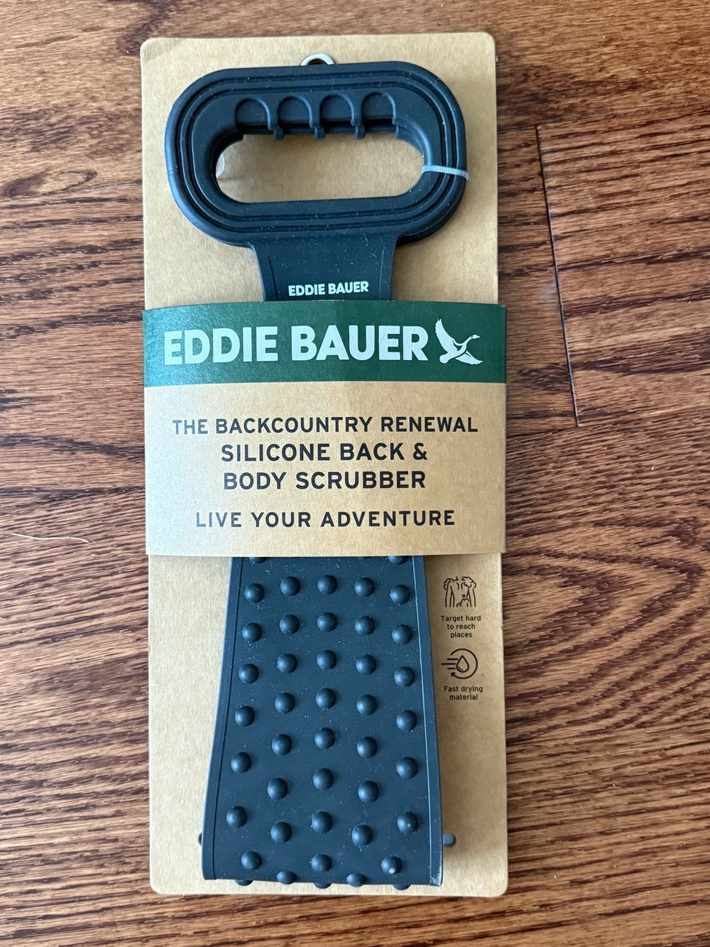 Eddie Bauer Black Silicone Back & Body Scrubber Strap